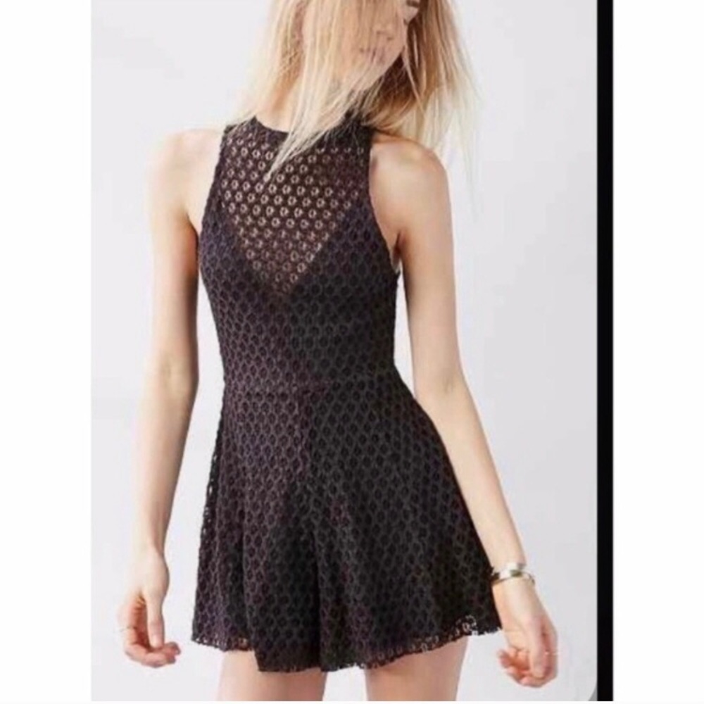 Silence + Noise Open Back Lace Romper